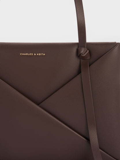 CHARLES & KEITH Latest / Midori Geometric Tote Bag - Espresso Brown