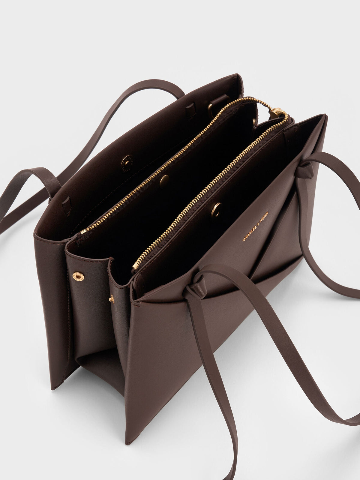 CHARLES & KEITH Latest / Midori Geometric Tote Bag - Espresso Brown