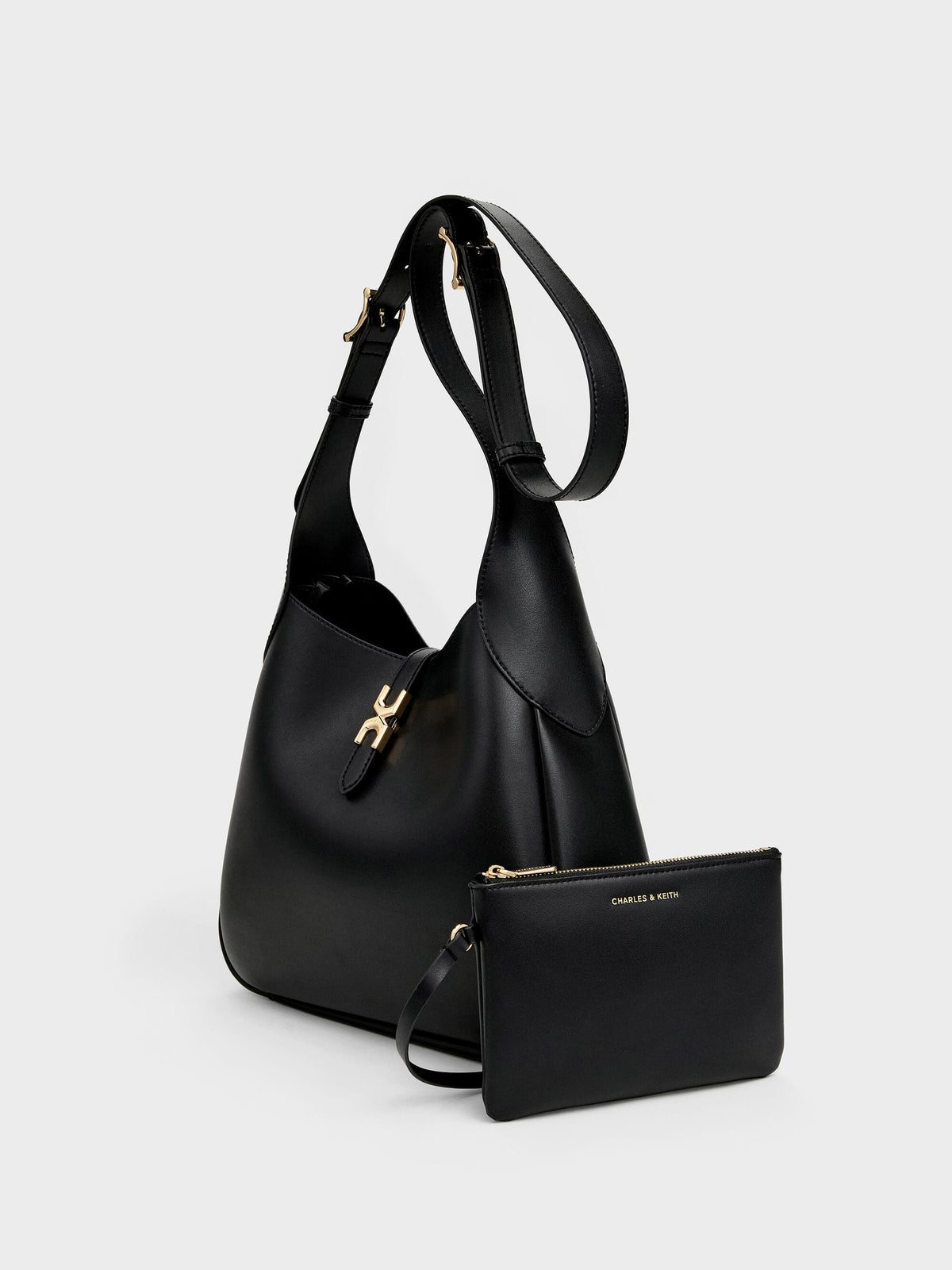 CHARLES & KEITH Value / Adalyn Hobo Bag - Black