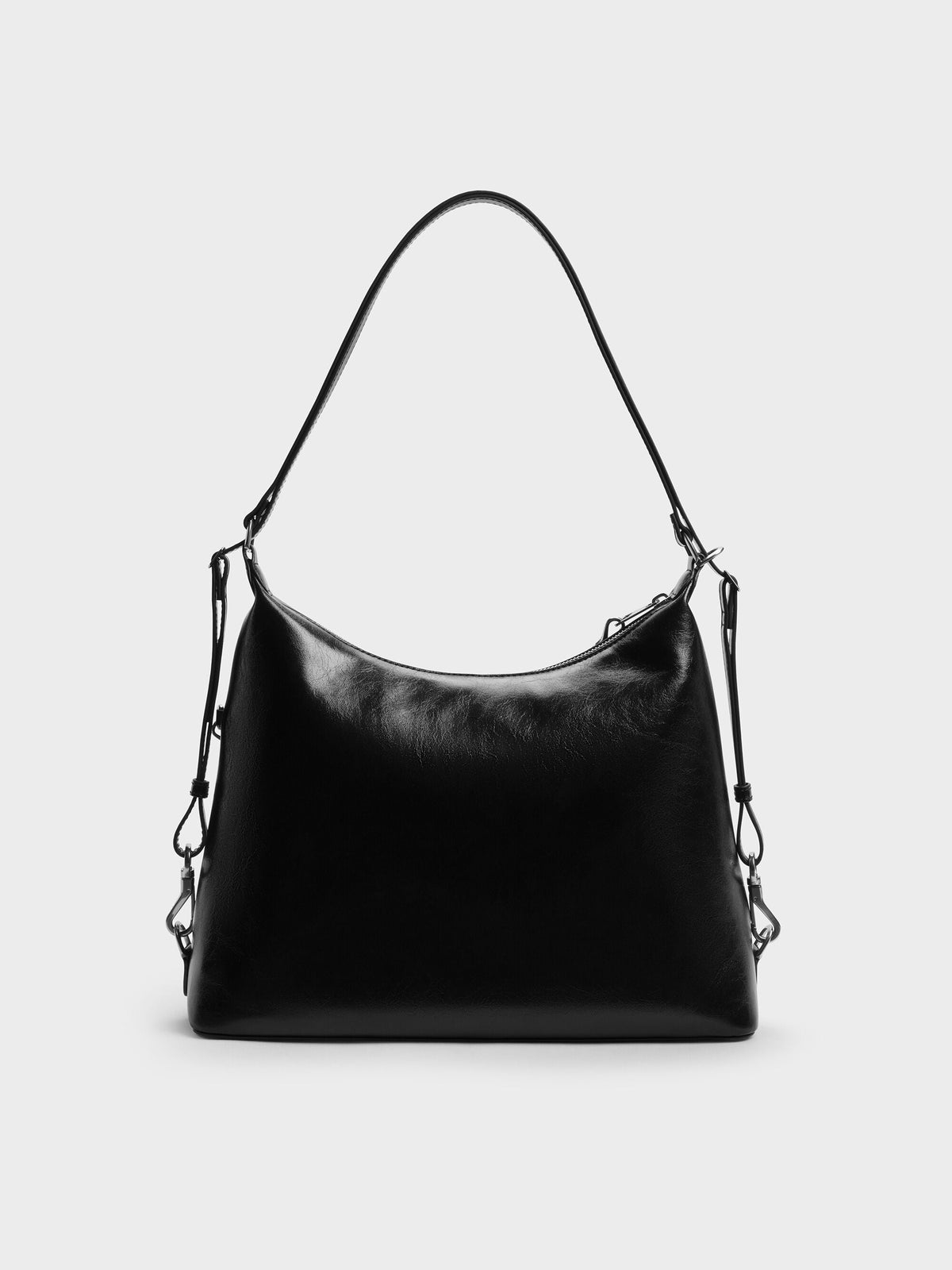 CHARLES & KEITH Classic / Atwood Chain Convertible Hobo Bag - Noir