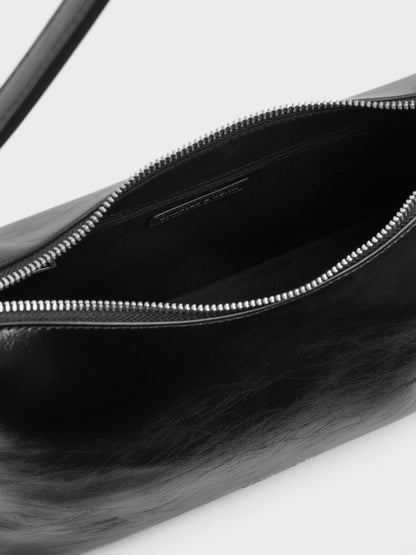 CHARLES & KEITH Classic / Atwood Chain Convertible Hobo Bag - Noir