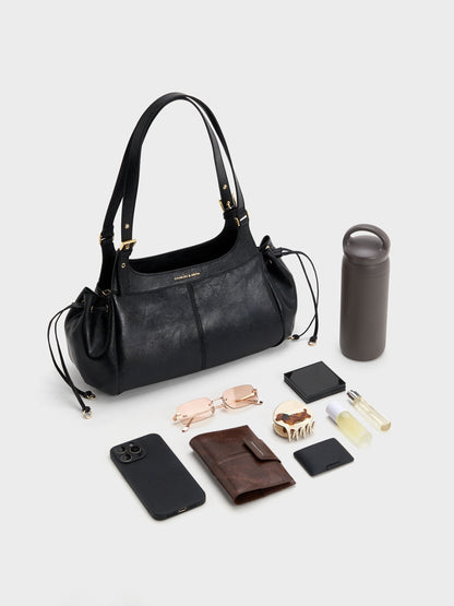 CHARLES & KEITH Deals / Lillith Drawstring Tote Bag - Black