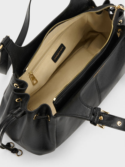 CHARLES & KEITH Deals / Lillith Drawstring Tote Bag - Black