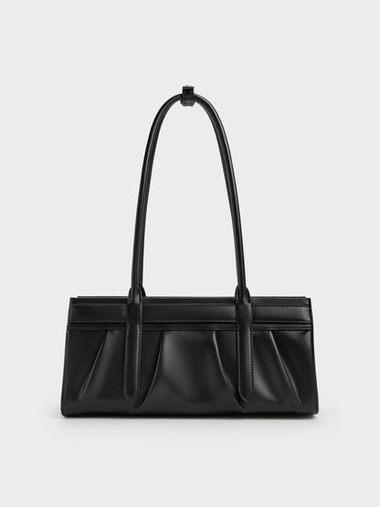 CHARLES & KEITH Trusted / Isolde Belted Ruched Shoulder Bag - Black
