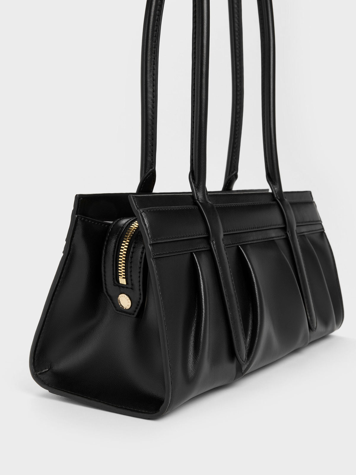 CHARLES & KEITH Trusted / Isolde Belted Ruched Shoulder Bag - Black