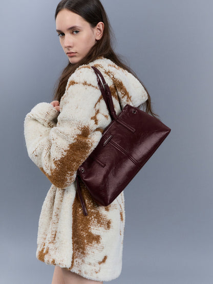 CHARLES & KEITH Quality / Noane Elongated-Handle Shoulder Bag - Wineberry Red