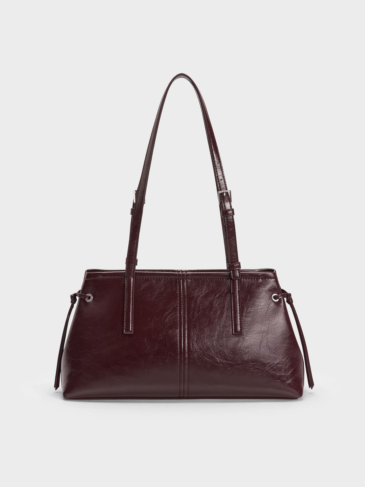 CHARLES & KEITH Quality / Noane Elongated-Handle Shoulder Bag - Wineberry Red