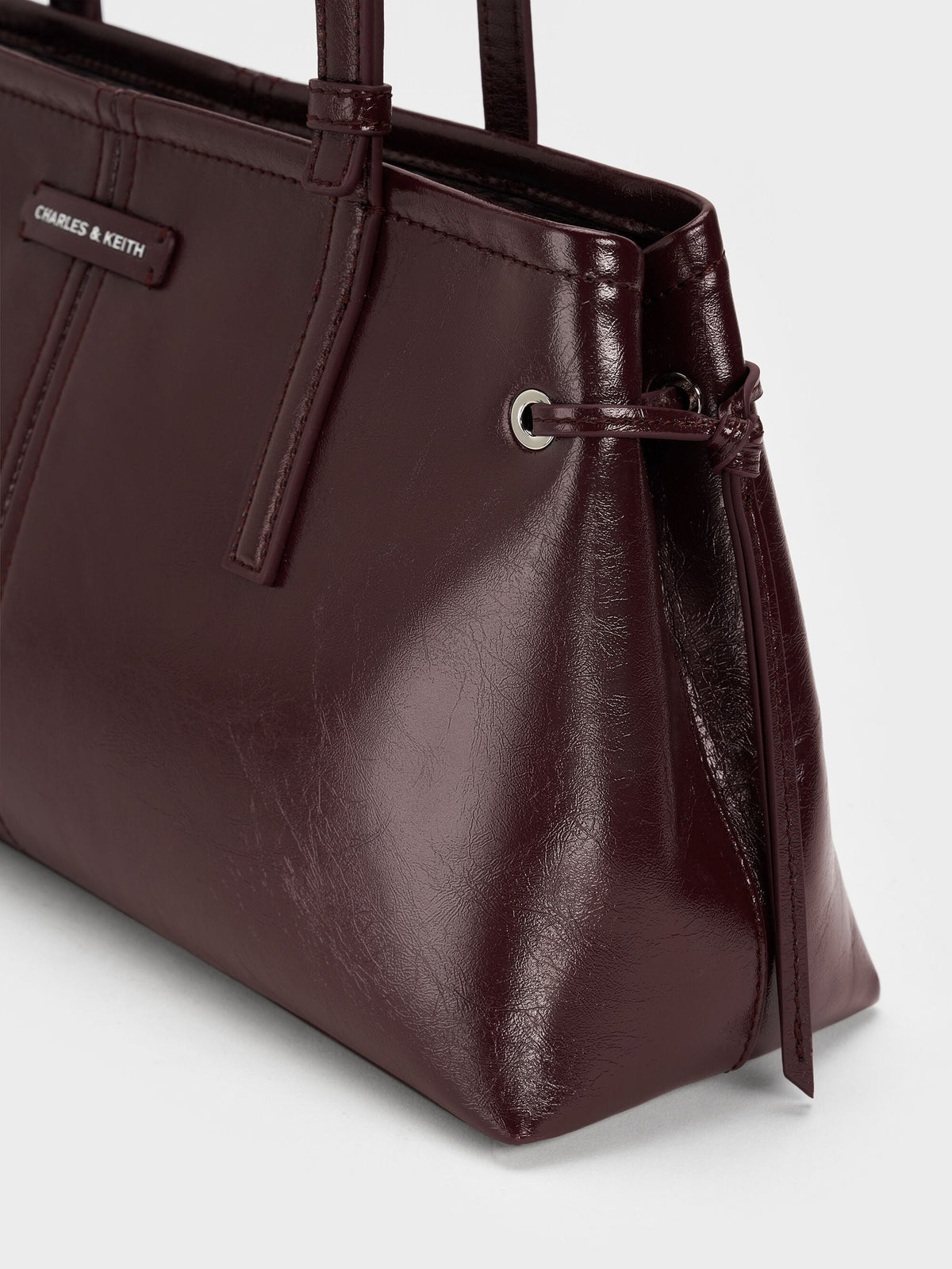 CHARLES & KEITH Quality / Noane Elongated-Handle Shoulder Bag - Wineberry Red