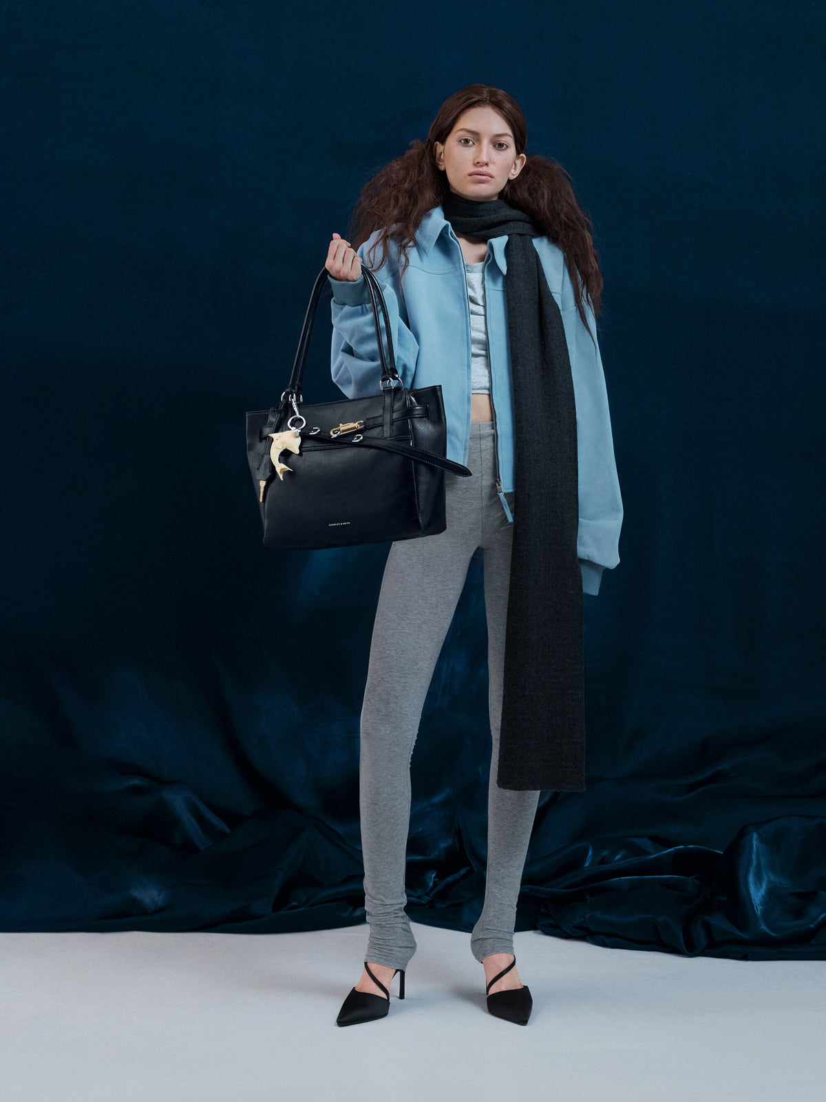CHARLES & KEITH Trusted / Delfina Belted Tote Bag - Noir