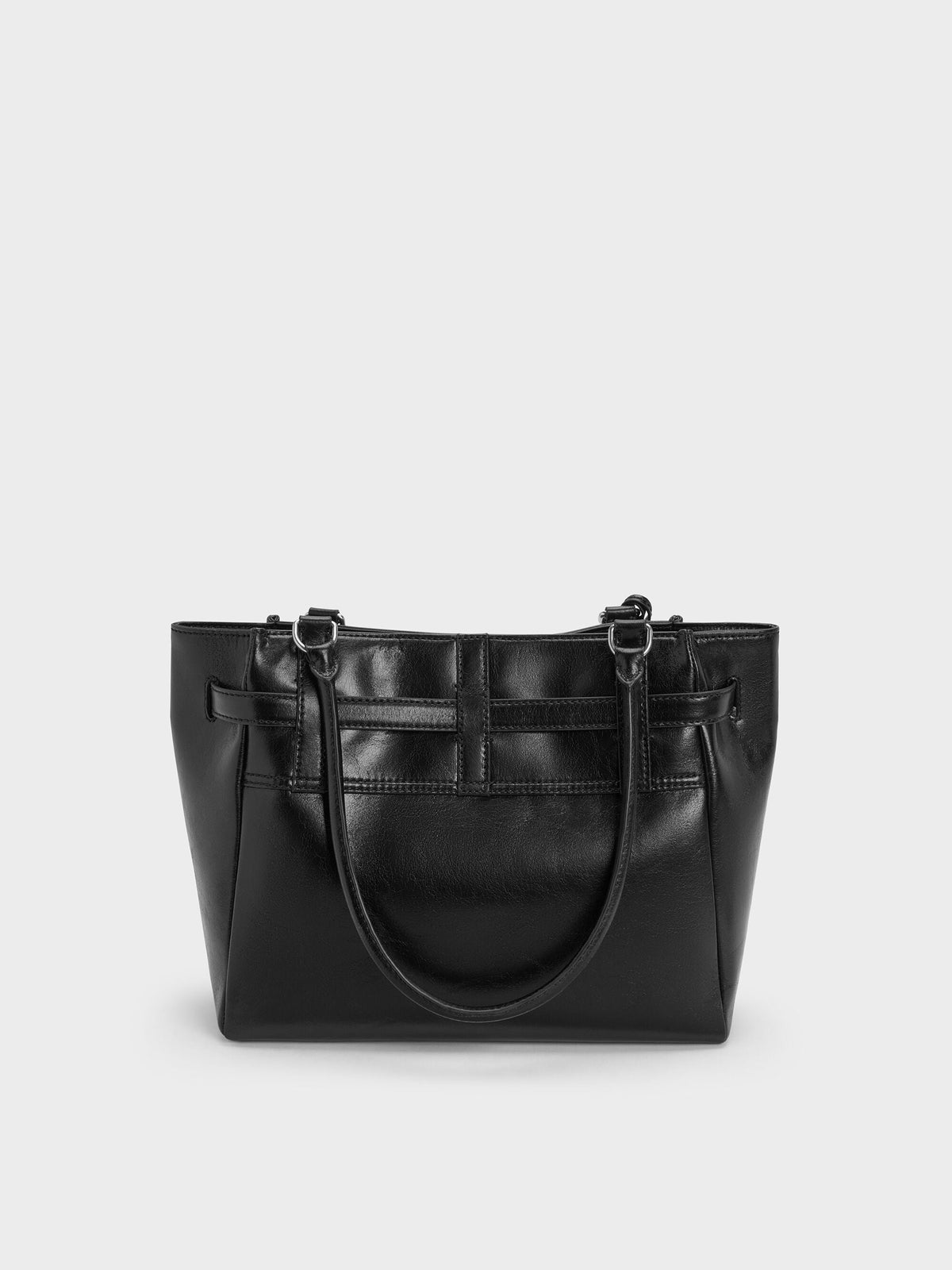 CHARLES & KEITH Trusted / Delfina Belted Tote Bag - Noir