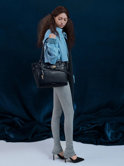 CHARLES & KEITH Trusted / Delfina Belted Tote Bag - Noir