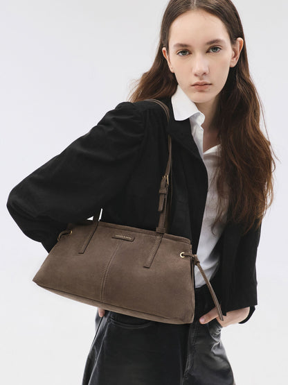 CHARLES & KEITH Top Pick / Noane Elongated-Handle Shoulder Bag - Stone Grey