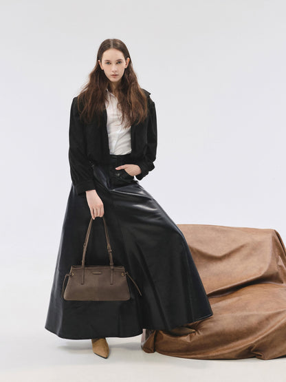 CHARLES & KEITH Top Pick / Noane Elongated-Handle Shoulder Bag - Stone Grey