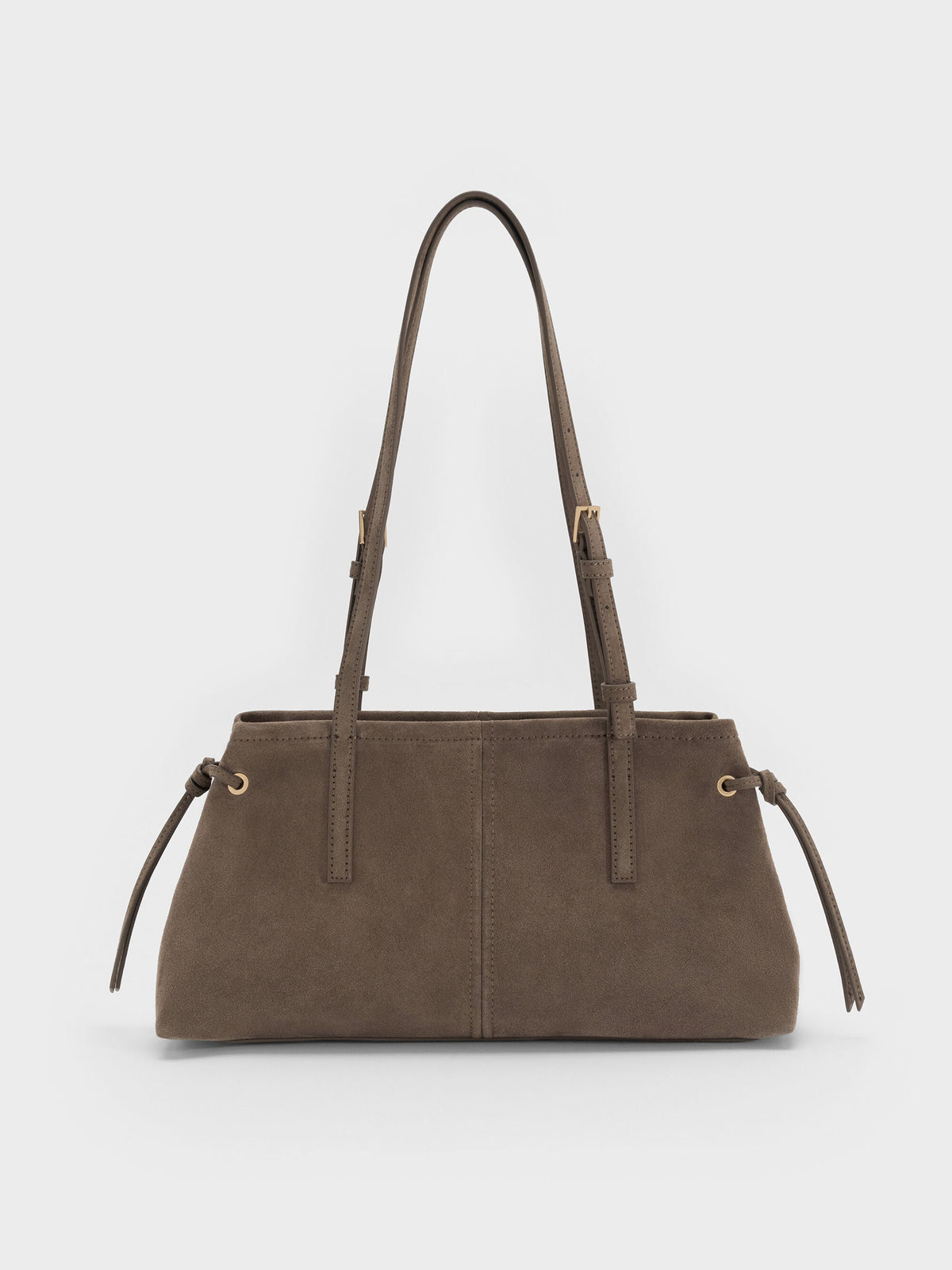 CHARLES & KEITH Top Pick / Noane Elongated-Handle Shoulder Bag - Stone Grey