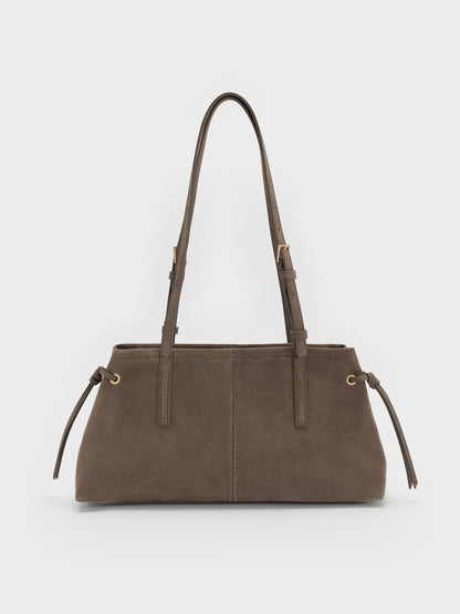 CHARLES & KEITH Top Pick / Noane Elongated-Handle Shoulder Bag - Stone Grey