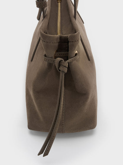 CHARLES & KEITH Top Pick / Noane Elongated-Handle Shoulder Bag - Stone Grey