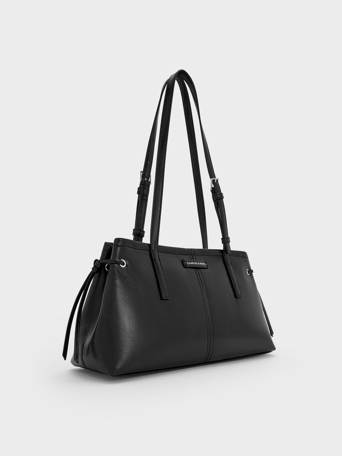 CHARLES & KEITH Great Value / Noane Elongated-Handle Shoulder Bag - Noir