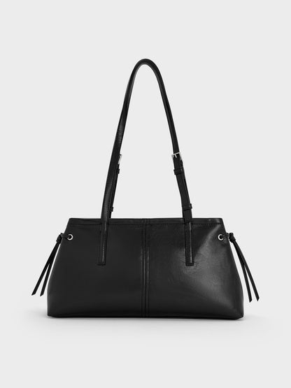 CHARLES & KEITH Great Value / Noane Elongated-Handle Shoulder Bag - Noir