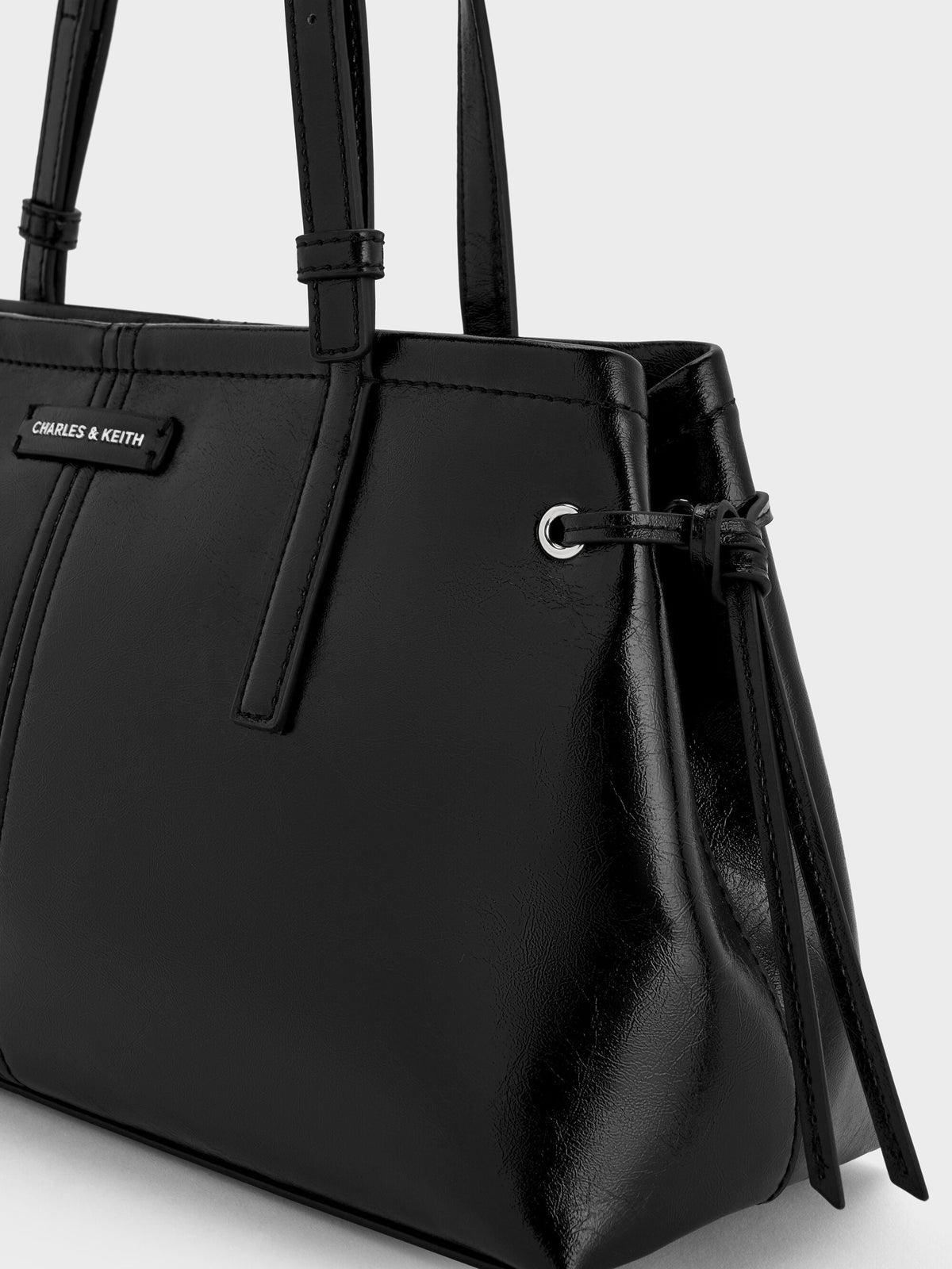 CHARLES & KEITH Great Value / Noane Elongated-Handle Shoulder Bag - Noir