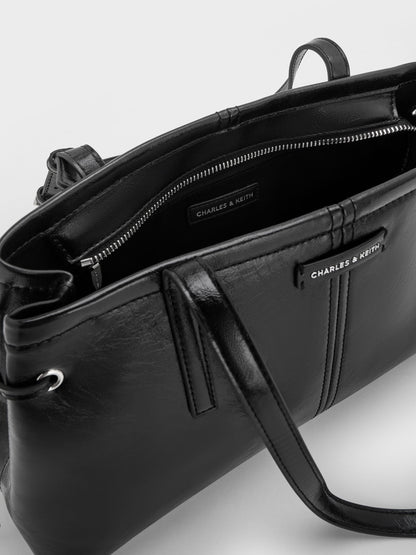 CHARLES & KEITH Great Value / Noane Elongated-Handle Shoulder Bag - Noir