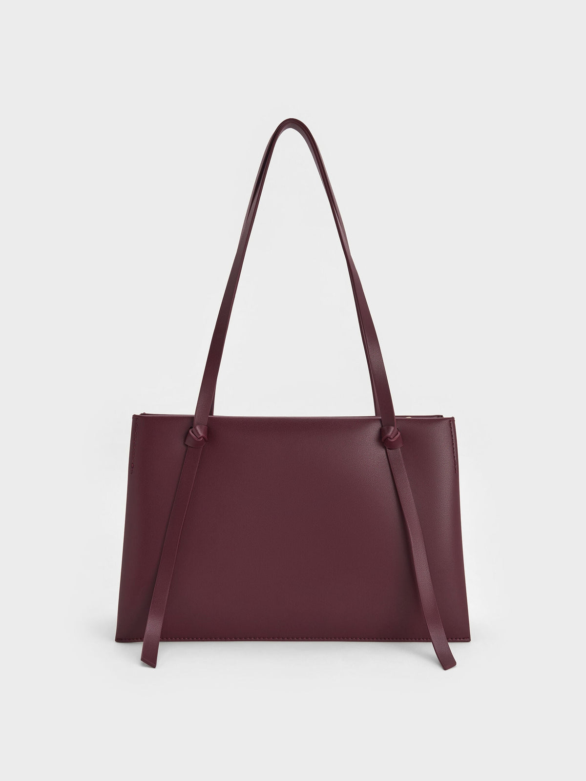 CHARLES & KEITH Classic / Midori Geometric Tote Bag - Wineberry Red