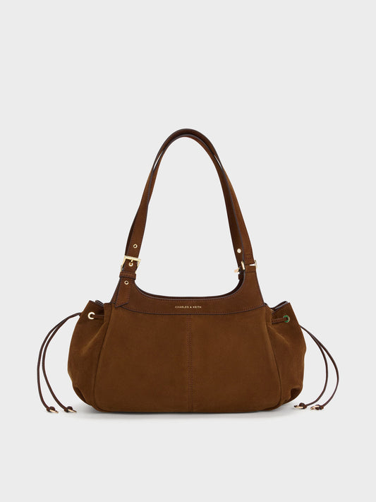 CHARLES & KEITH Top Pick / Lillith Drawstring Tote Bag - Pecan Brown