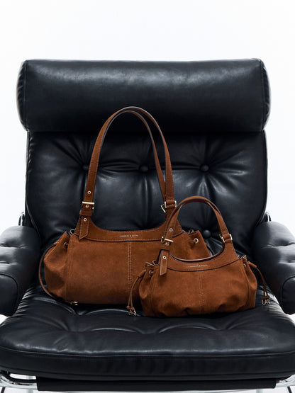 CHARLES & KEITH Top Pick / Lillith Drawstring Tote Bag - Pecan Brown