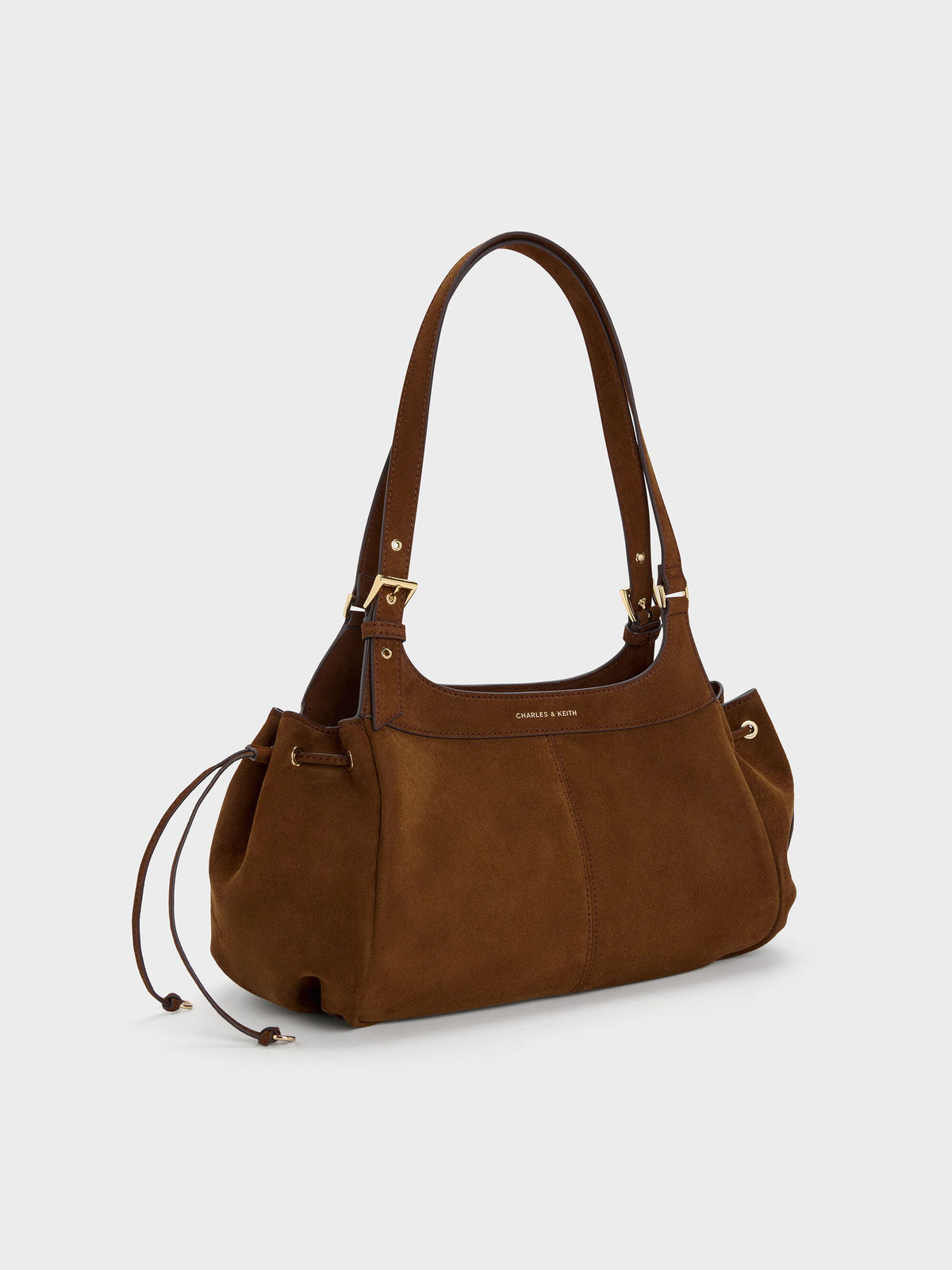 CHARLES & KEITH Top Pick / Lillith Drawstring Tote Bag - Pecan Brown