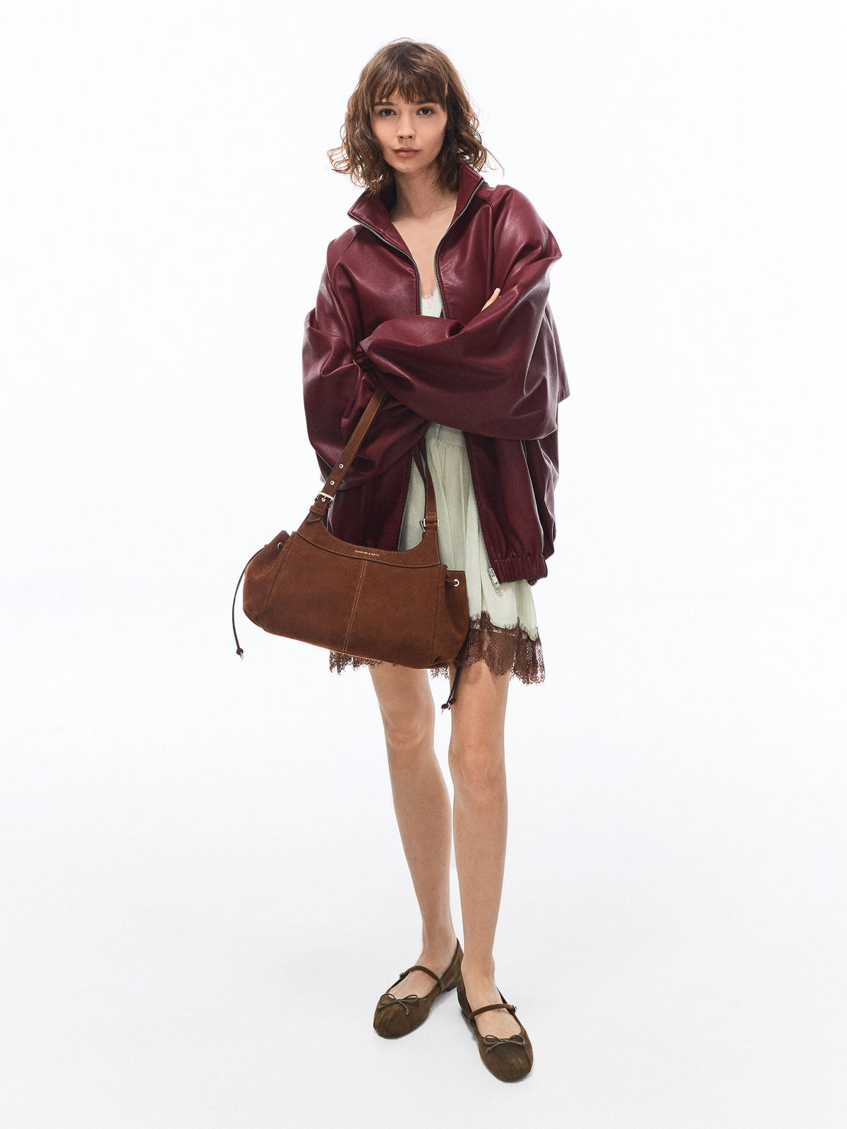 CHARLES & KEITH Top Pick / Lillith Drawstring Tote Bag - Pecan Brown