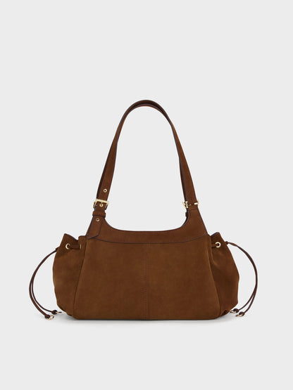 CHARLES & KEITH Top Pick / Lillith Drawstring Tote Bag - Pecan Brown