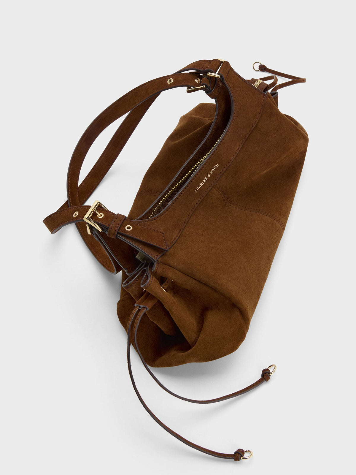 CHARLES & KEITH Top Pick / Lillith Drawstring Tote Bag - Pecan Brown
