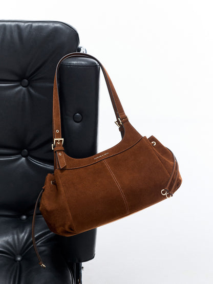 CHARLES & KEITH Top Pick / Lillith Drawstring Tote Bag - Pecan Brown