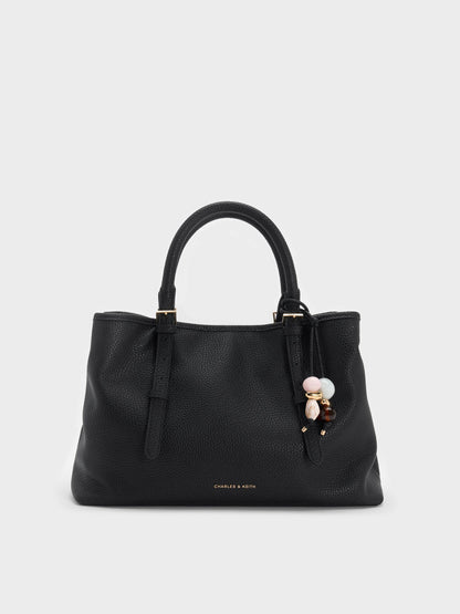 CHARLES & KEITH Deals / Baral Bead-Charm Tote Bag - Black