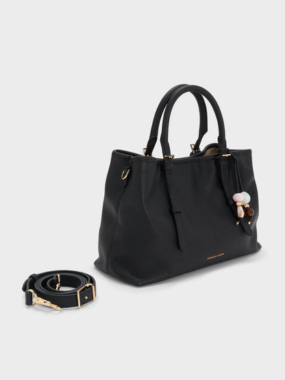 CHARLES & KEITH Deals / Baral Bead-Charm Tote Bag - Black