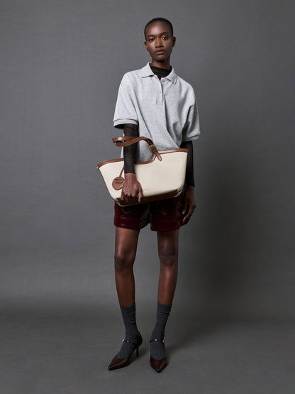 CHARLES & KEITH New / XL Enola Canvas Tote Bag - Chocolate