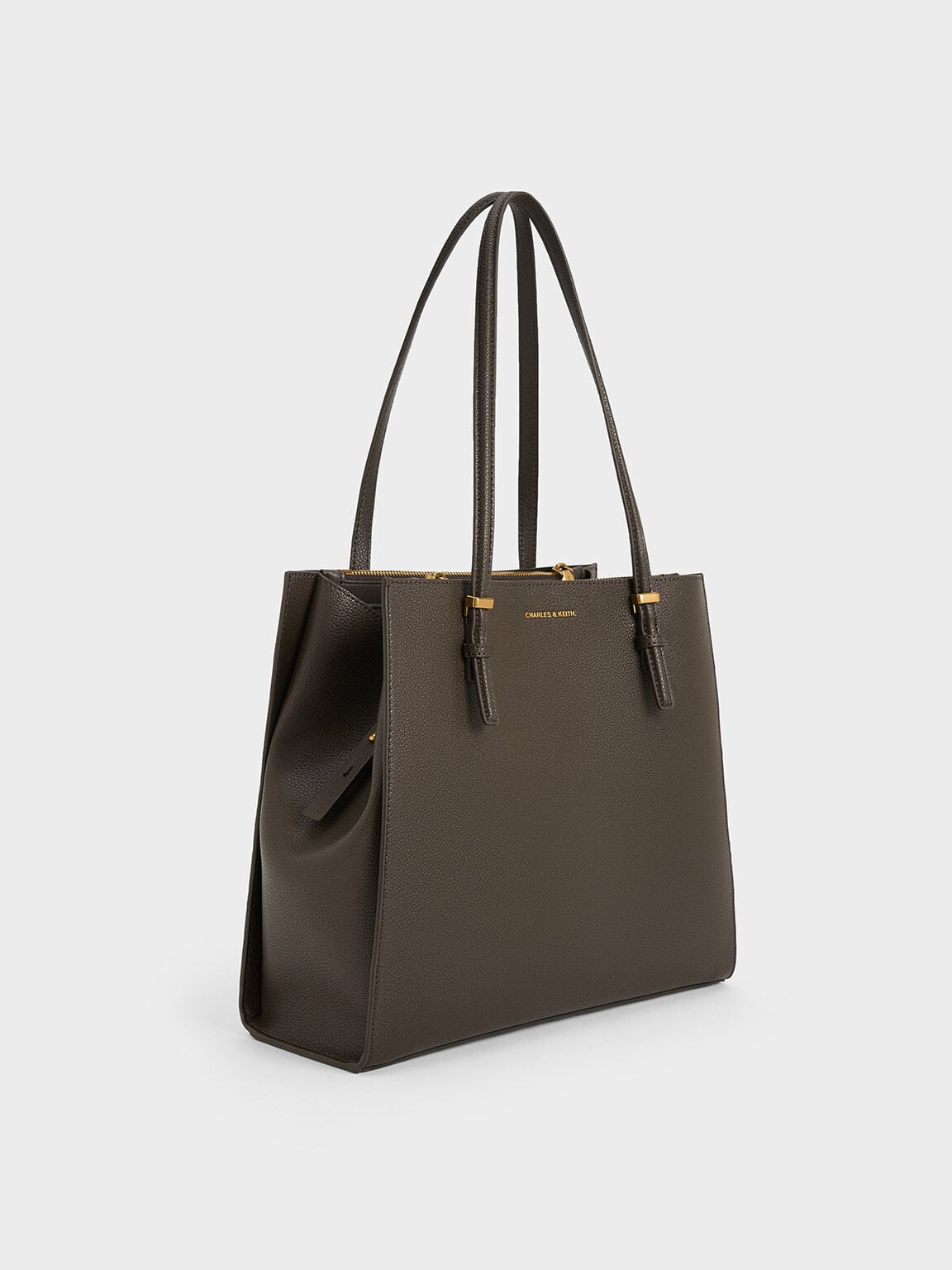 CHARLES & KEITH Classic / Sansa Tote Bag - Dark Moss