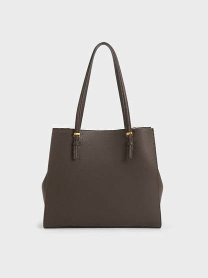 CHARLES & KEITH Classic / Sansa Tote Bag - Dark Moss