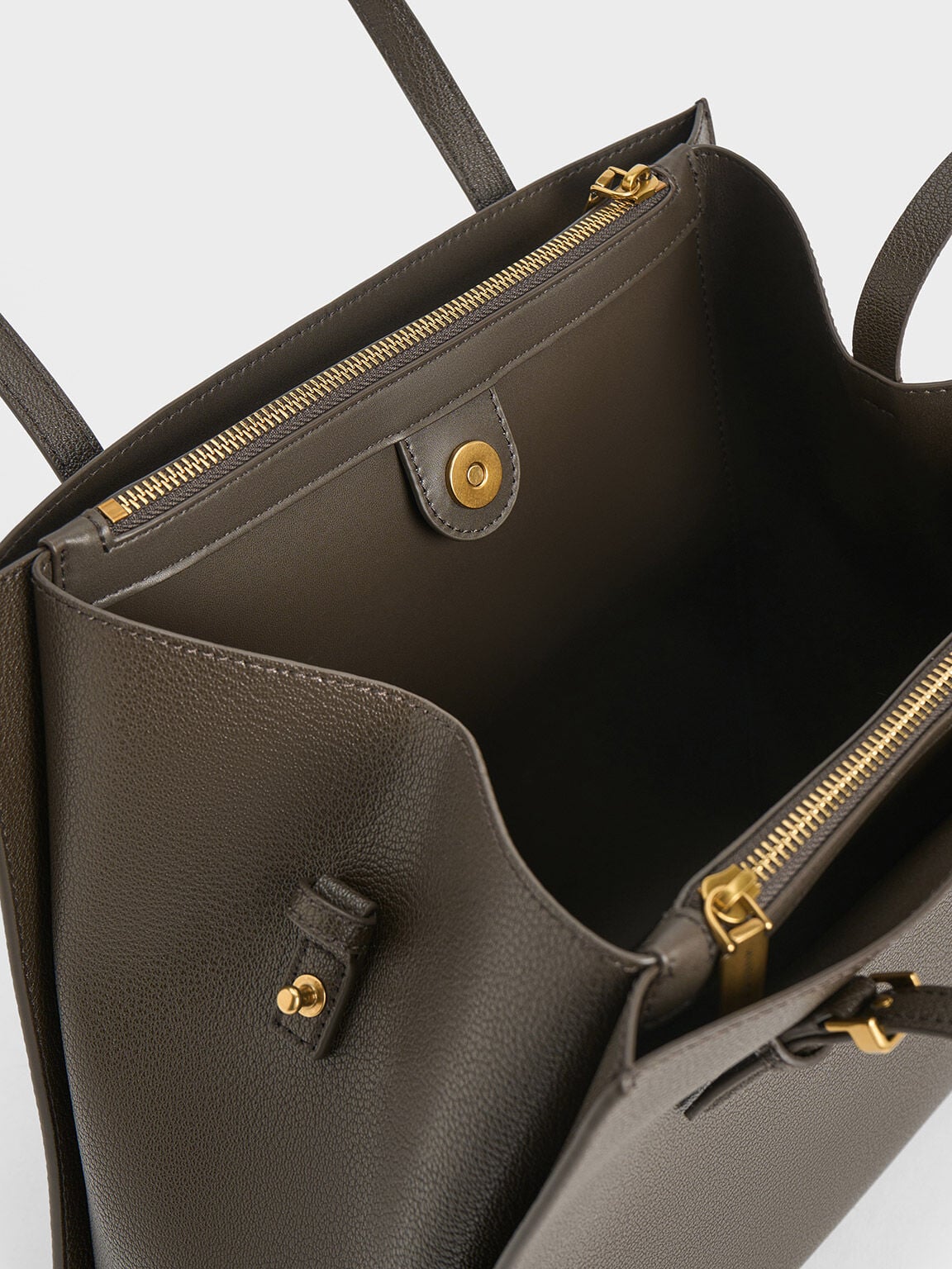 CHARLES & KEITH Classic / Sansa Tote Bag - Dark Moss