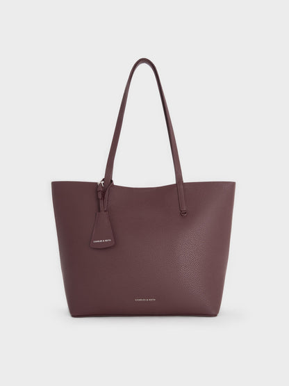 CHARLES & KEITH Smart Buy / Beryl Tote Bag - Wineberry Red
