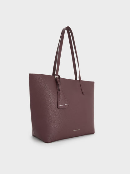 CHARLES & KEITH Smart Buy / Beryl Tote Bag - Wineberry Red