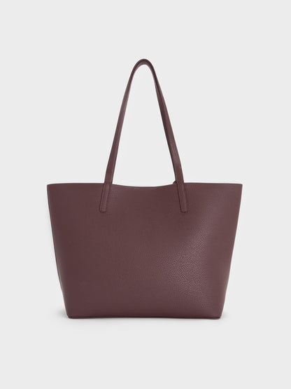 CHARLES & KEITH Smart Buy / Beryl Tote Bag - Wineberry Red