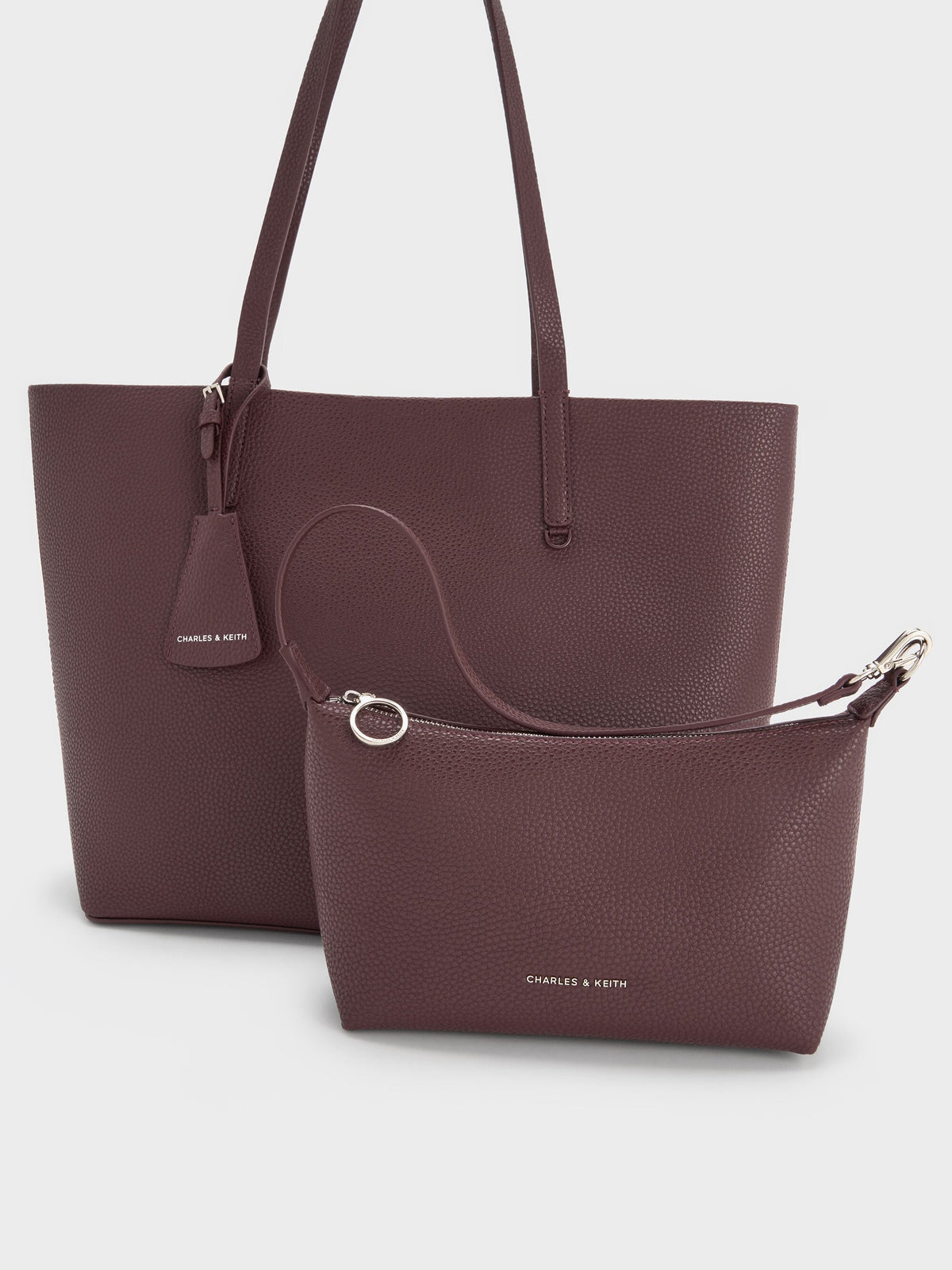 CHARLES & KEITH Smart Buy / Beryl Tote Bag - Wineberry Red