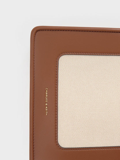 CHARLES & KEITH New / Mini Daylla Canvas Tote Bag - Tan