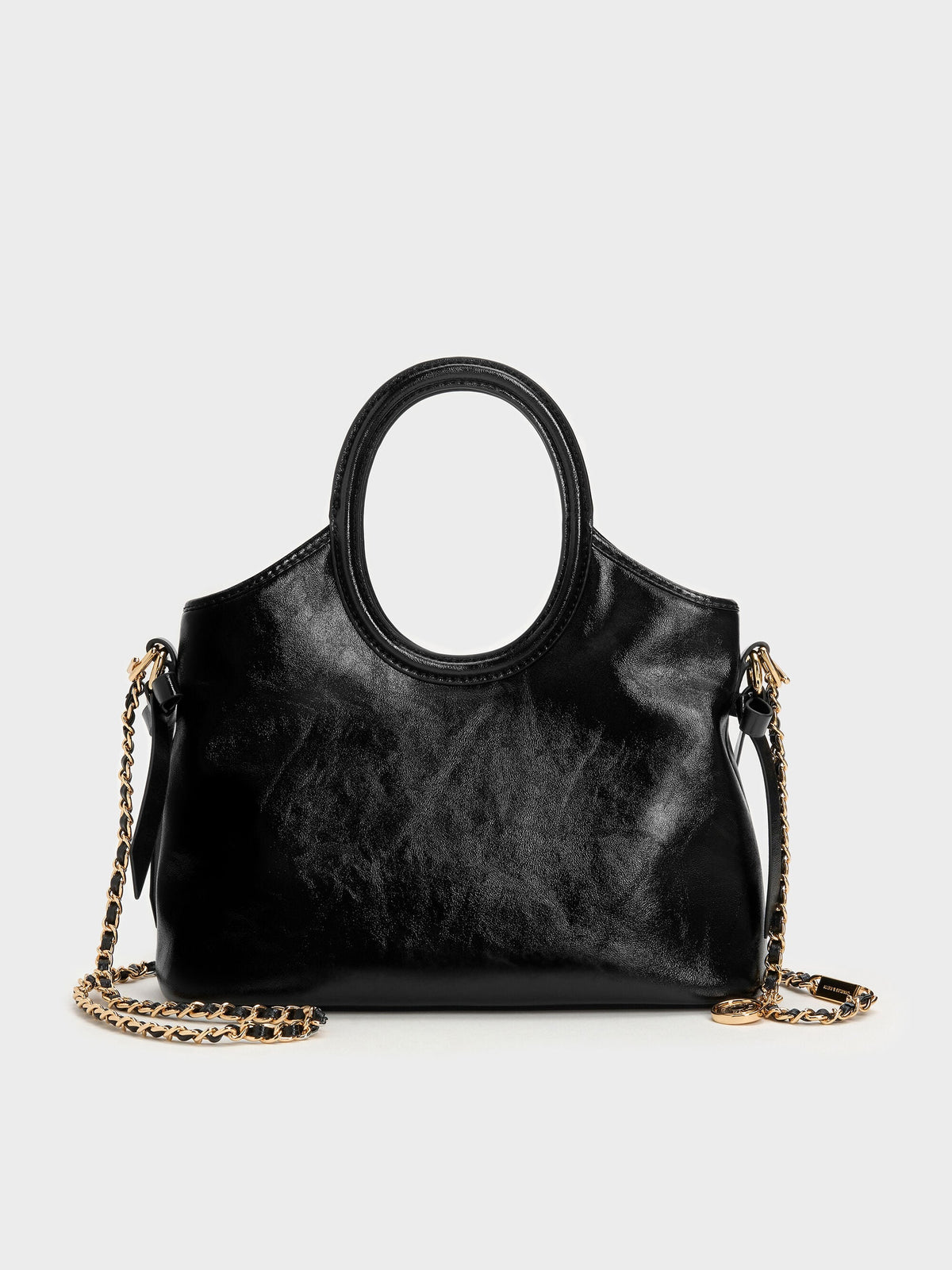 CHARLES & KEITH Premium / Mini Dalia Bow Oval-Handle Tote Bag - Black