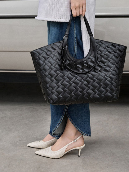 CHARLES & KEITH Exclusive / Ivette Woven Tote Bag - Noir