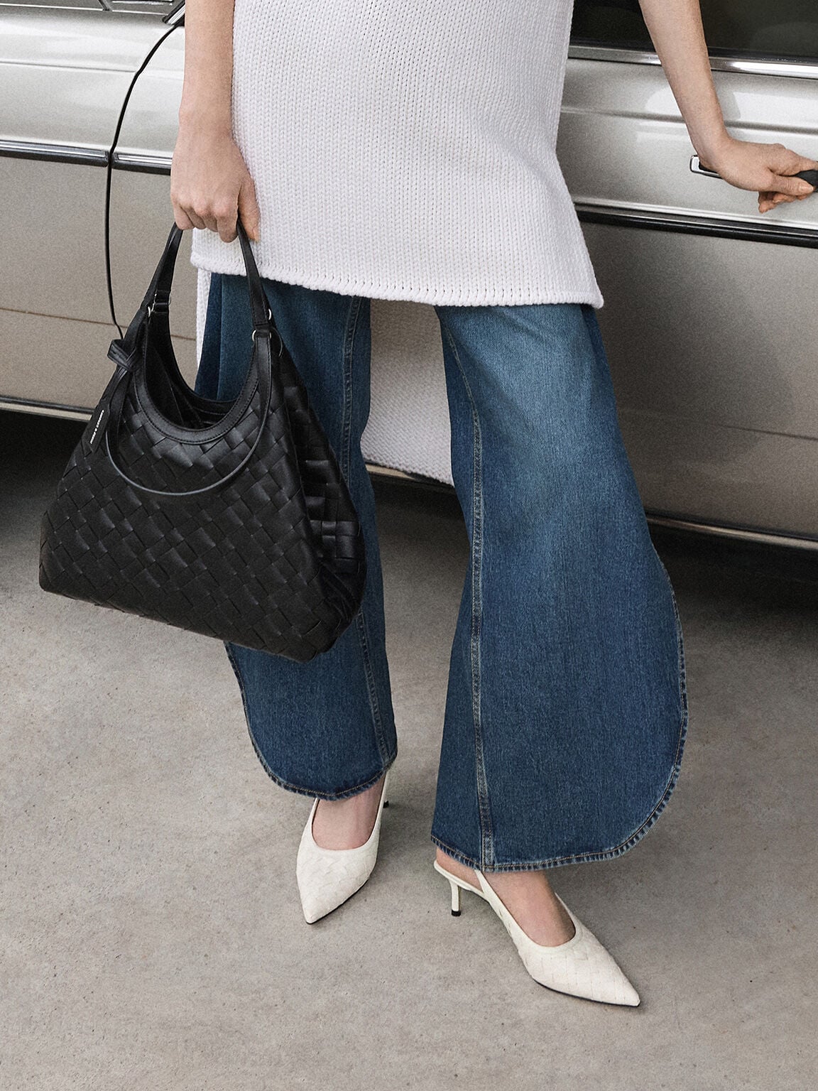 CHARLES & KEITH Exclusive / Ivette Woven Tote Bag - Noir