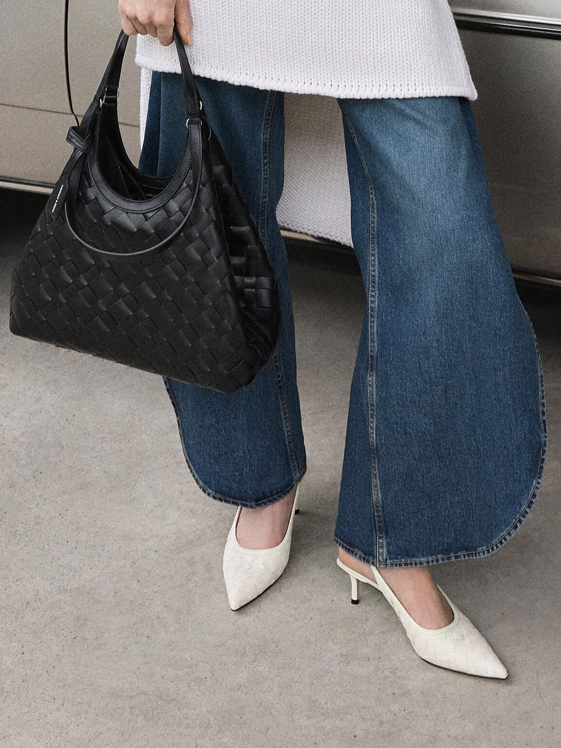 CHARLES & KEITH Exclusive / Ivette Woven Tote Bag - Noir