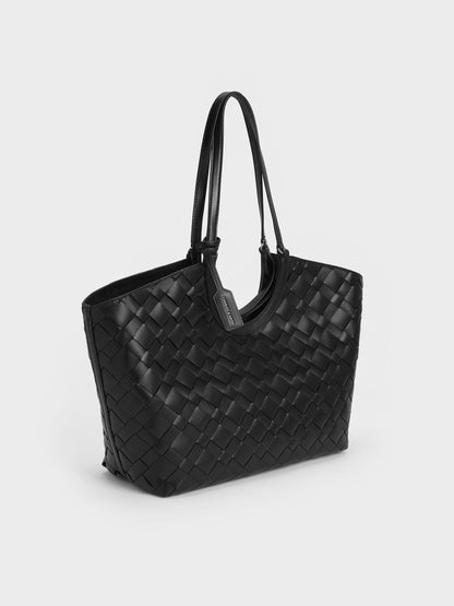 CHARLES & KEITH Exclusive / Ivette Woven Tote Bag - Noir