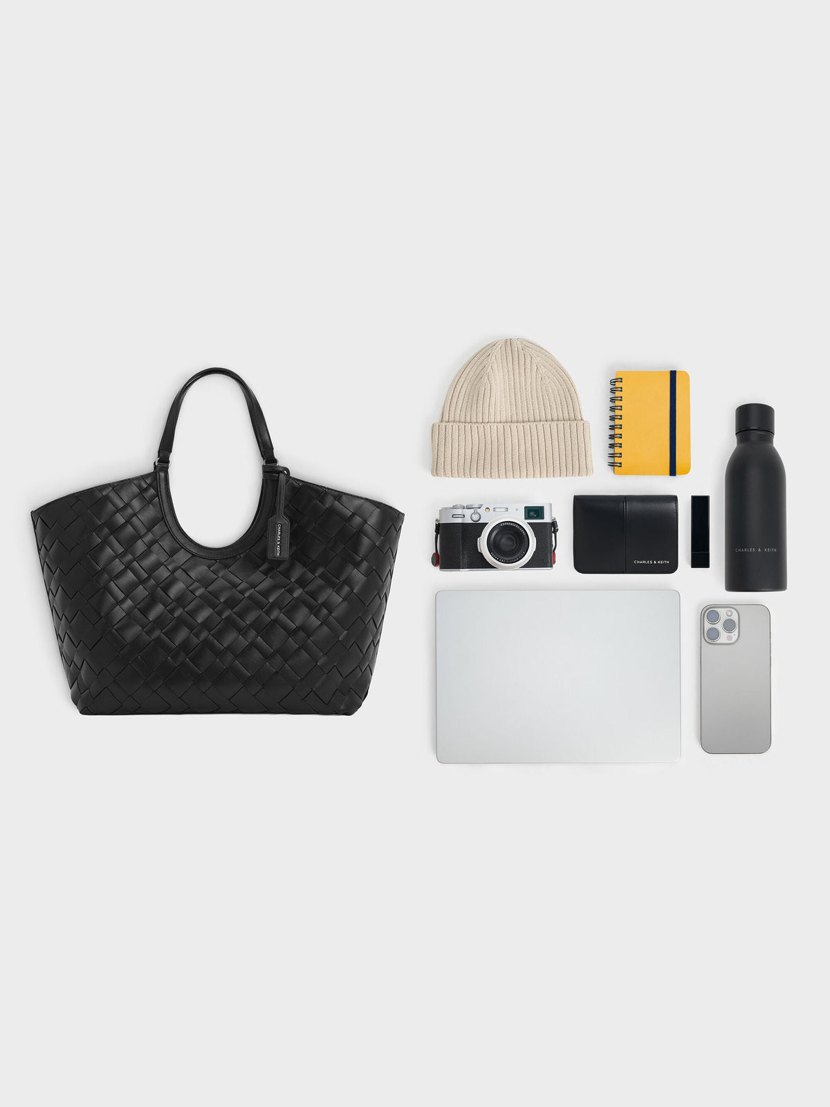 CHARLES & KEITH Exclusive / Ivette Woven Tote Bag - Noir