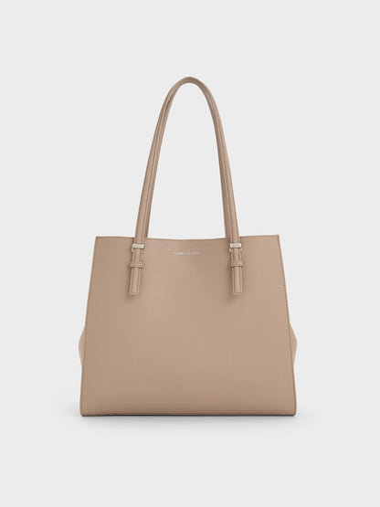 CHARLES & KEITH New / Sansa Tote Bag - Taupe